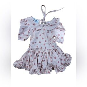 Girlhood by Little Stocking Co Pink Polka Dot Twirl Dress 6-12 months Valentines